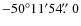 $-50^\circ11^\prime54\hbox{$.\!\!^{\prime\prime}$ }0$