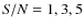${\it S/N}=1,3,5$