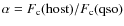 $\alpha = F_{\rm c}({\rm
host})/F_{\rm c}({\rm qso})$