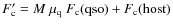 $F'_{\rm c} = M
~ \mu_{\rm q} ~ F_{\rm c}({\rm qso}) + F_{\rm c}({\rm host})$