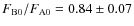 $F_{\rm B0} / F_{\rm A0} =
0.84\pm0.07$