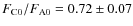 $F_{\rm C0} / F_{\rm A0} = 0.72\pm0.07$