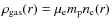 $\rho_{{\rm gas}}(r) = \mu_{\rm e} m_{\rm p} n_{\rm e}(r)$