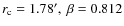 $r_{\rm c}=1.78',~ \beta=0.812$