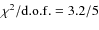 $\chi^2/{\rm d.o.f.}=3.2/5$