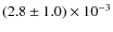 $(2.8\pm 1.0)\times 10^{-3}$