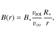 \begin{displaymath}B(r) = B_* \frac{\varv_{\rm rot}}{\varv_\infty} \frac{R_*}{r} ,
\end{displaymath}