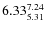$\rm 6.33_{5.31}^{7.24}$