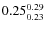 $\rm0.25_{0.23}^{0.29}$