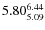 $\rm 5.80_{5.09}^{6.44}$