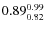 $\rm0.89_{0.82}^{0.99}$