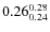 $\rm0.26_{0.24}^{0.28}$