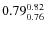 $\rm0.79_{0.76}^{0.82}$