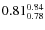 $\rm0.81_{0.78}^{0.84}$