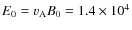 $E_0 = v_{\rm A} B_0 = 1.4\times 10^4$
