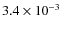 $3.4\times 10^{-3}$