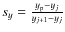 $s_y=\frac{y_{\rm p}-y_j}{y_{j+1}-y_j}$
