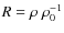$R = \rho\; \rho_0^{-1}$