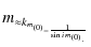 $\displaystyle m_\sc \approx k_\sc m_\sc^{(0)} = \frac{1}{\sin{i_\sc}} m_\sc^{(0)}.$