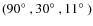$(90\hbox {$^\circ $ }, 30\hbox {$^\circ $ }, 11\hbox {$^\circ $ })$
