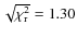 $\sqrt{\chi_{\rm r}^2}= 1.30$