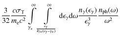 $\displaystyle \frac{3}{32} \frac{c\sigma_{{\rm T}}}{m_{\rm e}c^2} \int\limits^{...
...(\epsilon_{\gamma})}{\epsilon_{\gamma}^3} \frac{n_{{\rm ph}}(\omega)}{\omega^2}$