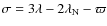 $\sigma = 3 \lambda - 2 \lambda_{\rm N} - \varpi$