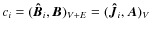 $c_i=(\vec{\hat{B}}_i,\vec{B})_{V+E}=(\vec{\hat{J}}_i,\vec{A})_V$