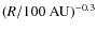 $(R/100~{\rm AU})^{-0.3}$