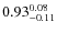 $\rm0.93^{0.08}_{-0.11}$