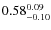 $\rm0.58^{0.09}_{-0.10}$
