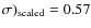 $\sigma)_{\rm scaled} =0.57$