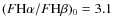 ${(F{\rm H}\alpha / F{\rm H}\beta)_0=3.1}$