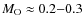 $M_{\rm O}\approx 0.2{-}0.3$