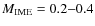$M_{\rm IME} = 0.2{-}0.4$