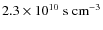 $2.3\times10^{10}\;{\rm s\;cm}^{-3}$