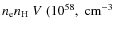 $n_{\rm e}n_{\rm H}~V\; (10^{58},\;{\rm cm}^{-3}$