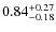 $0.84^{+0.27}_{\rm -0.18}$
