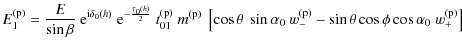 $\displaystyle E_{1}^{\rm (p)} = \frac{E}{\sin \beta}\ {\rm e}^{{\rm i} \delta_{...
...w_{-}^{\rm (p)} - \sin \theta \cos \phi \cos \alpha_{0}\ w_{+}^{\rm (p)}\right]$