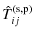 $\displaystyle \hat{T}_{ij}^{\rm (s,p)}$