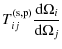 $\displaystyle T_{ij}^{\rm (s,p)} \frac{{\rm d}\Omega_{i}}{{\rm d}\Omega_{j}}$