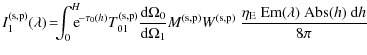 $\displaystyle I_{1}^{\rm (s,p)}(\lambda) \! = \!\!\! \int_{0}^{H}\!\!\!\! {\rm ...
...m (s,p)}\ \frac{\eta_{\rm E}\ {\rm Em}(\lambda)\ {\rm Abs}(h)\ {\rm d}h}{8 \pi}$
