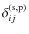$\delta_{ij}^{\rm (s,p)}$