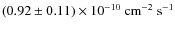 $(0.92\pm0.11)\times 10^{-10} ~{\rm cm}^{-2}~ {\rm s}^{-1}$