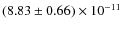 $(8.83\pm0.66)\times 10^{-11}$