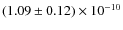 $(1.09\pm0.12)\times 10^{-10}$