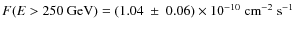 $F(E>250 ~{\rm GeV})=
(1.04~\pm~0.06)\times 10^{-10}~{\rm cm}^{-2}~{\rm s}^{-1}$