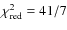 $\chi^2_{\rm red}=41/7$