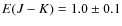 $E(J-K)=1.0 \pm 0.1$