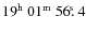 $\rm 19^h~01^m~56\hbox{$.\!\!^{\rm s}$ }4$